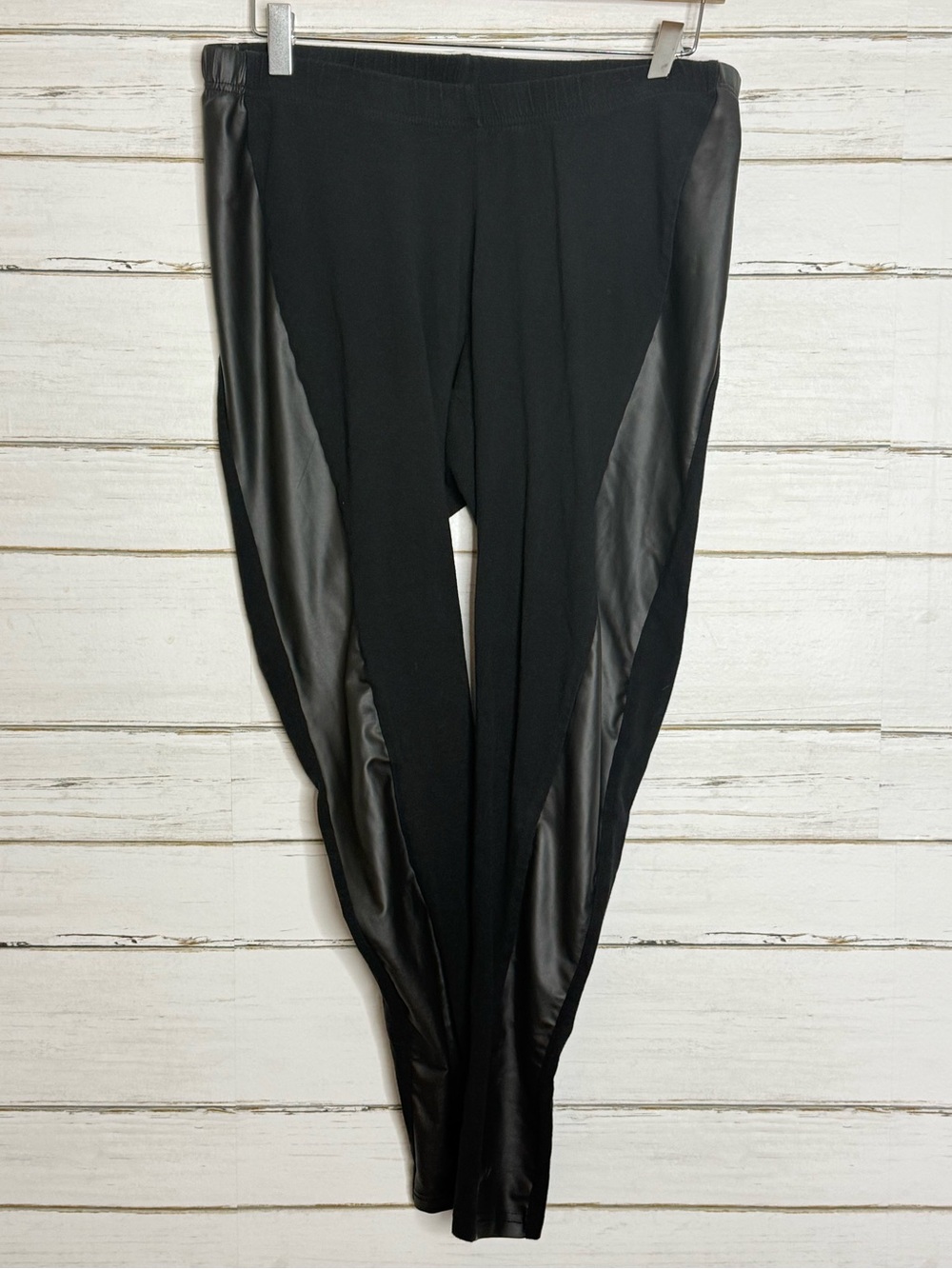 Torrid Black Faux Leather Panel Leggings Size 1 1X